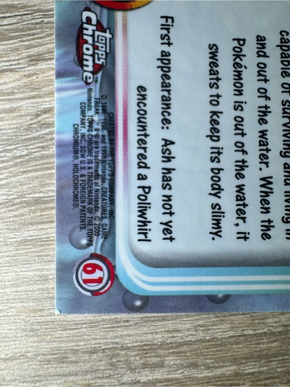Poliwhirl #61/Pokemon 2000 Topps Chrome